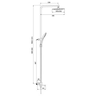 Душевая стойка Gappo G2417-60 с термостатом чёрный